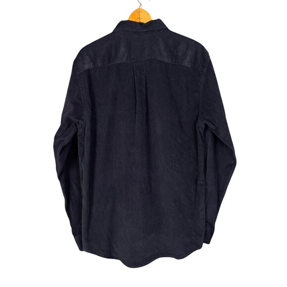 Eddie Bauer Navy Corduroy Oversized Button-Down Shirt Size Medium – 100% Cotton - Picture 5 of 6